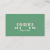 Minimalist boho leaves frame pastel green QR code Visitenkarte (Vorderseite)