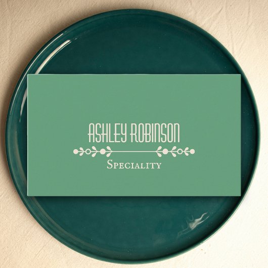 Minimalist boho leaves frame pastel green QR code Visitenkarte