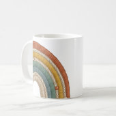 Minimalist Boho Macramé Rainbow Kaffeetasse (Vorderseite Links)