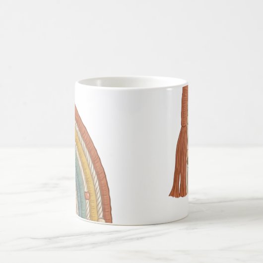 Minimalist Boho Macramé Rainbow Kaffeetasse (Mittel)