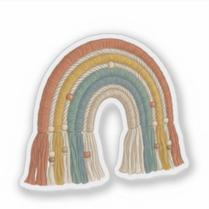 Minimalist Boho Makramee Regenbogen Aufkleber