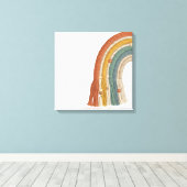 Minimalist Boho Makramee Regenbogen Leinwanddruck (Insitu (Holzboden))