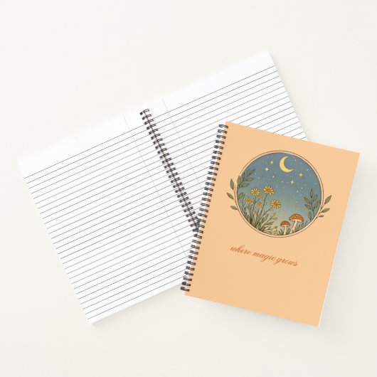 Minimalist Boho Moon Design Notizblock (Innenseite)