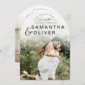 Minimalist Boho Photo Save the Date Einladung (Vorne/Hinten)