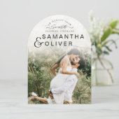 Minimalist Boho Photo Save the Date Einladung (Stehend Vorderseite)