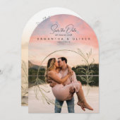 Minimalist Boho Photo Save the Date Einladung (Vorne/Hinten)