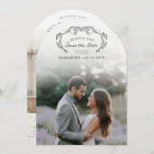 Minimalist Boho Photo Save the Date Einladung (Vorne/Hinten)