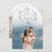 Minimalist Boho Photo Save the Date Einladung (Vorne/Hinten)