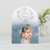 Minimalist Boho Photo Save the Date Einladung (Stehend Vorderseite)