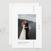 Minimalist Boho Photo Wedding Einladung (Vorne/Hinten)