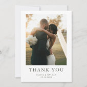 Minimalist Boho Photo Wedding Thank You Card Dankeskarte (Vorderseite)
