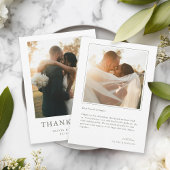 Minimalist Boho Photo Wedding Thank You Card Dankeskarte