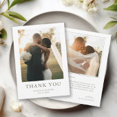 Minimalist Boho Photo Wedding Thank You Card Dankeskarte