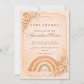 Minimalist Boho Rainbow Baby Shower Einladung (Vorderseite)