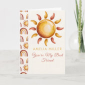 Minimalist Boho Rainbow Celebration Karte (Vorderseite)