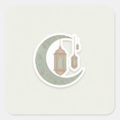 Minimalist Boho Ramadan Moon & Lantern Sticker (Vorderseite)