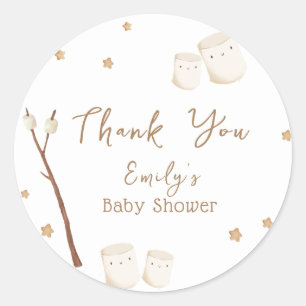 Minimalist Boho S'more Fun Sterne Babyparty Runder Aufkleber