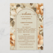 Minimalist Boho Terra Cotta Beige Sage Wedding  Programm (Vorderseite)
