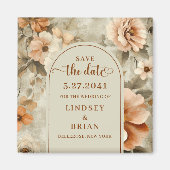 Minimalist Boho Terrakotta Beige Salbei Heiratsdat Magnet (Vorne)