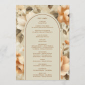 Minimalist Boho Terrakotta Beige Salbei Hochzeit Programm (Rückseite)