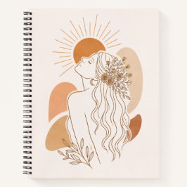 Minimalist Boho Woman Art Notebook Notizblock