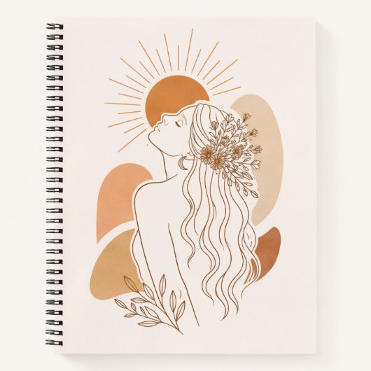 Minimalist Boho Woman Art Notebook Notizblock (Vorderseite)