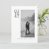 Minimalist Bold Datum Foto Hochzeit Save the Date (Stehend Vorderseite)