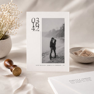 Minimalist Bold Datum Foto Hochzeit Save the Date
