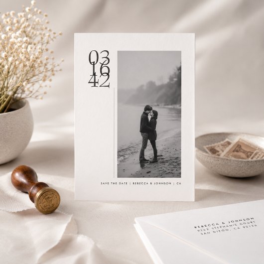 Minimalist Bold Datum Foto Hochzeit Save the Date