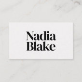 Minimalist Bold Editorial Style QR Code White Visitenkarte (Vorderseite)