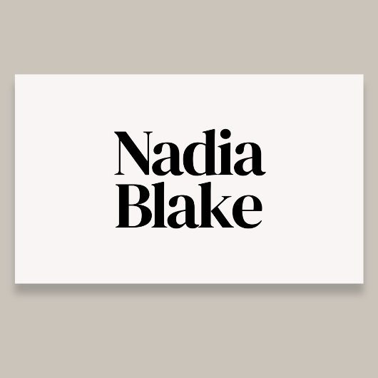 Minimalist Bold Editorial Style QR Code White Visitenkarte