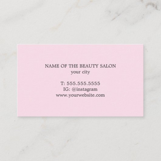 Minimalist Bold Printed Kraft Rose Hair Makeup Visitenkarte (Rückseite)