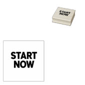 Minimalist bold start now text gummistempel (Stempel)
