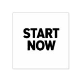 Minimalist bold start now text gummistempel (Prägung)