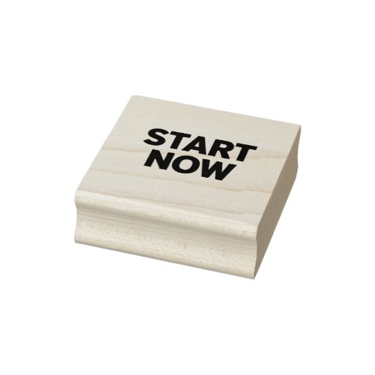 Minimalist bold start now text gummistempel (Stempel)