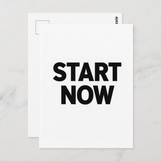 Minimalist bold start now text postkarte (Vorne/Hinten)