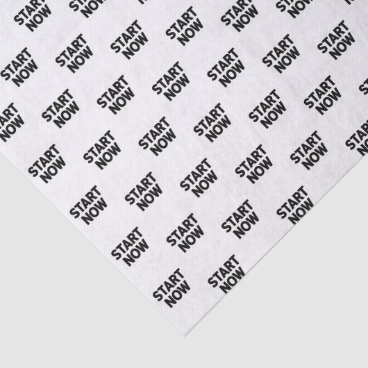 Minimalist bold start now text seidenpapier (Ausschnitt)