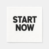 Minimalist bold start now text serviette (Vorderseite)