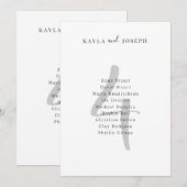 Minimalist Bold Wedding Table Number 4 Card Einladung (Vorne/Hinten)