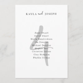 Minimalist Bold Wedding Table Number 4 Card Einladung