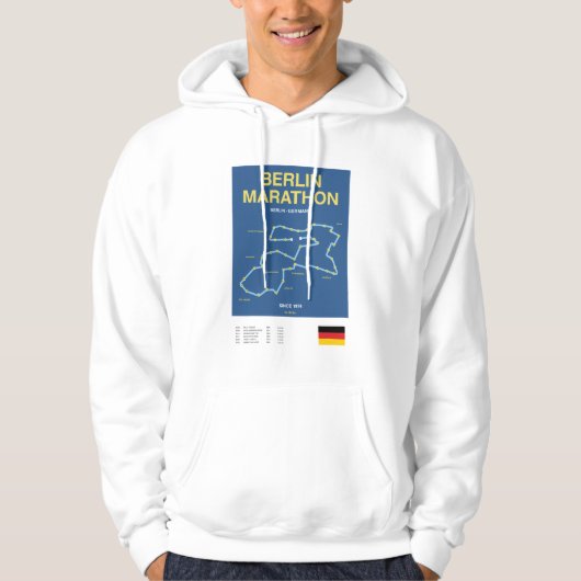 Minimalist Boston Marathon Line Print Hoodie (Vorderseite)