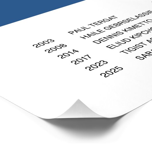 Minimalist Boston Marathon Line Print Poster (Ecke)