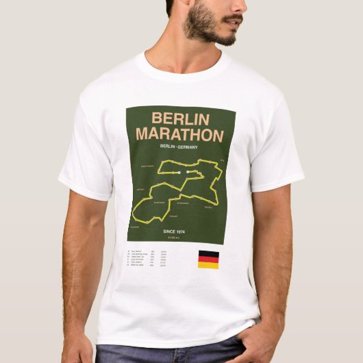 Minimalist Boston Marathon Line Print T-Shirt (Vorderseite)