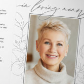 Minimalist Botanical 3-Photo Funeral/Memorial Dreifach-gefaltete Programmkarte