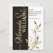 Minimalist Botanical Brown Wedding Invitation Einladung (Rückseite)