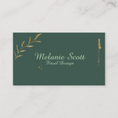 Minimalist Botanical Business Card | Dark Green Visitenkarte (Vorderseite)