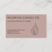 Minimalist Botanical Candle Hand Drawn Flame Visitenkarte (Vorderseite)