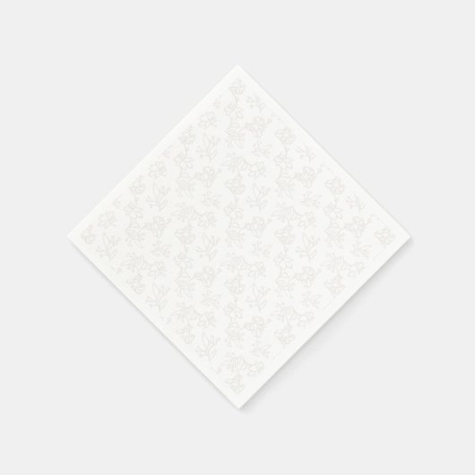 Minimalist Botanical Floral Pattern Beige Gold Serviette (Ecke)