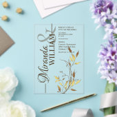 Minimalist Botanical Gold Wedding Acryleinladungen (In Situ (Hochzeit))