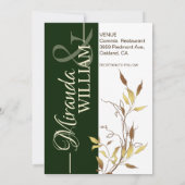 Minimalist Botanical Green Wedding Invitation Einladung (Rückseite)